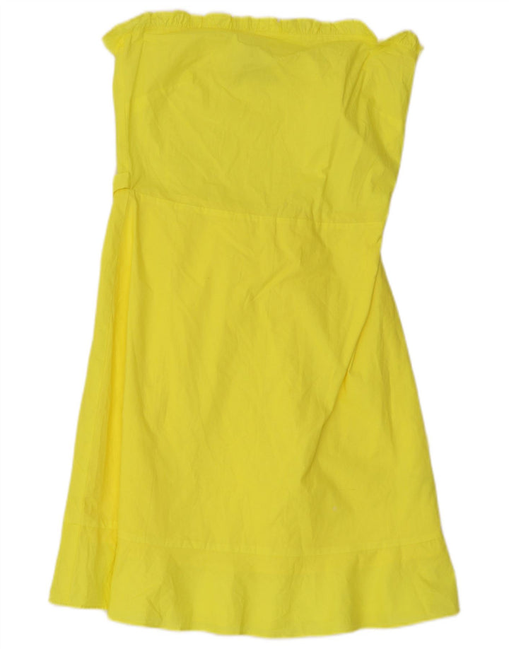 Oasis Robe bustier femme UK 10 Petite Viscose Jaune