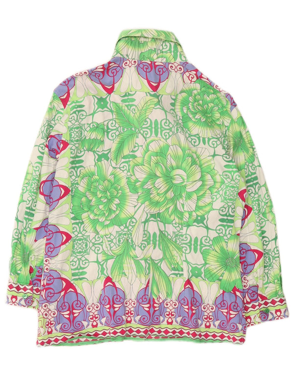 Naracamicie Chemise à manches 3/4 pour femme UK 16 Grand coton floral vert
