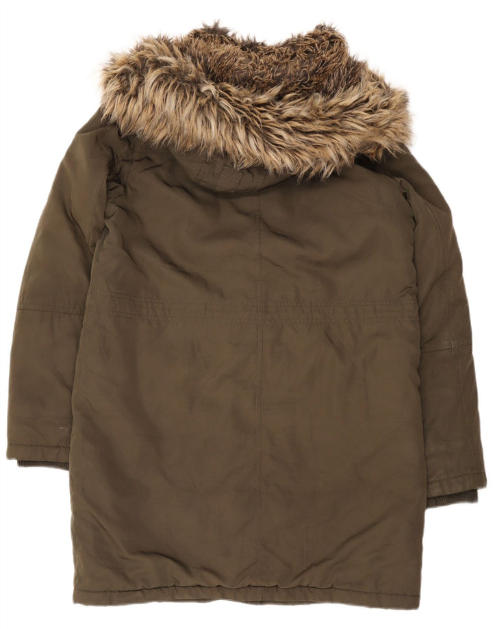 Oasis Parka à capuche pour femme UK 14 Medium Kaki Polyester