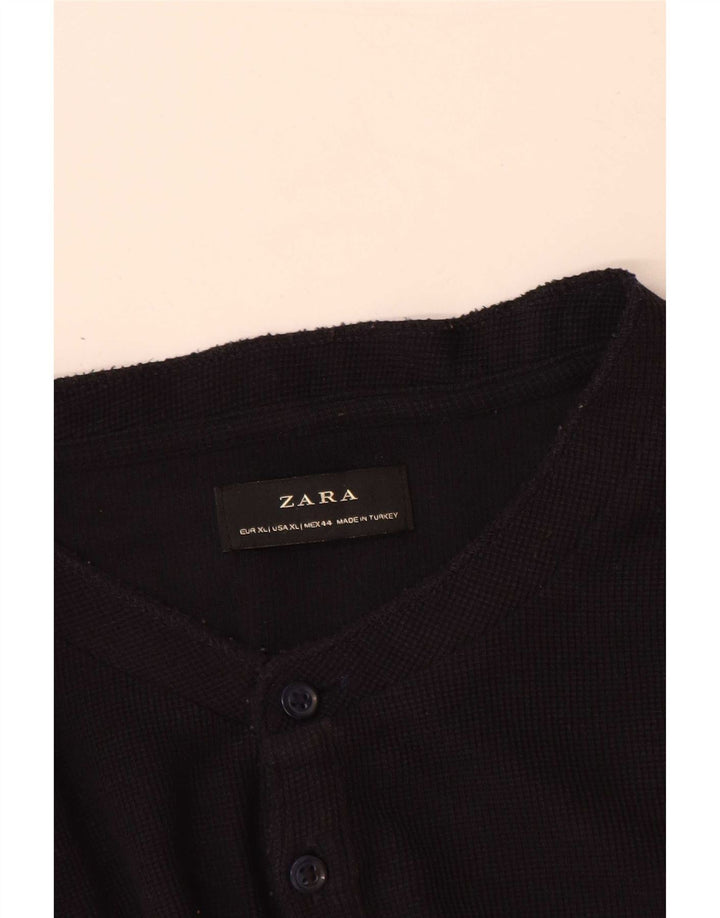 Zara Homme Top Manches Longues XL Bleu Marine