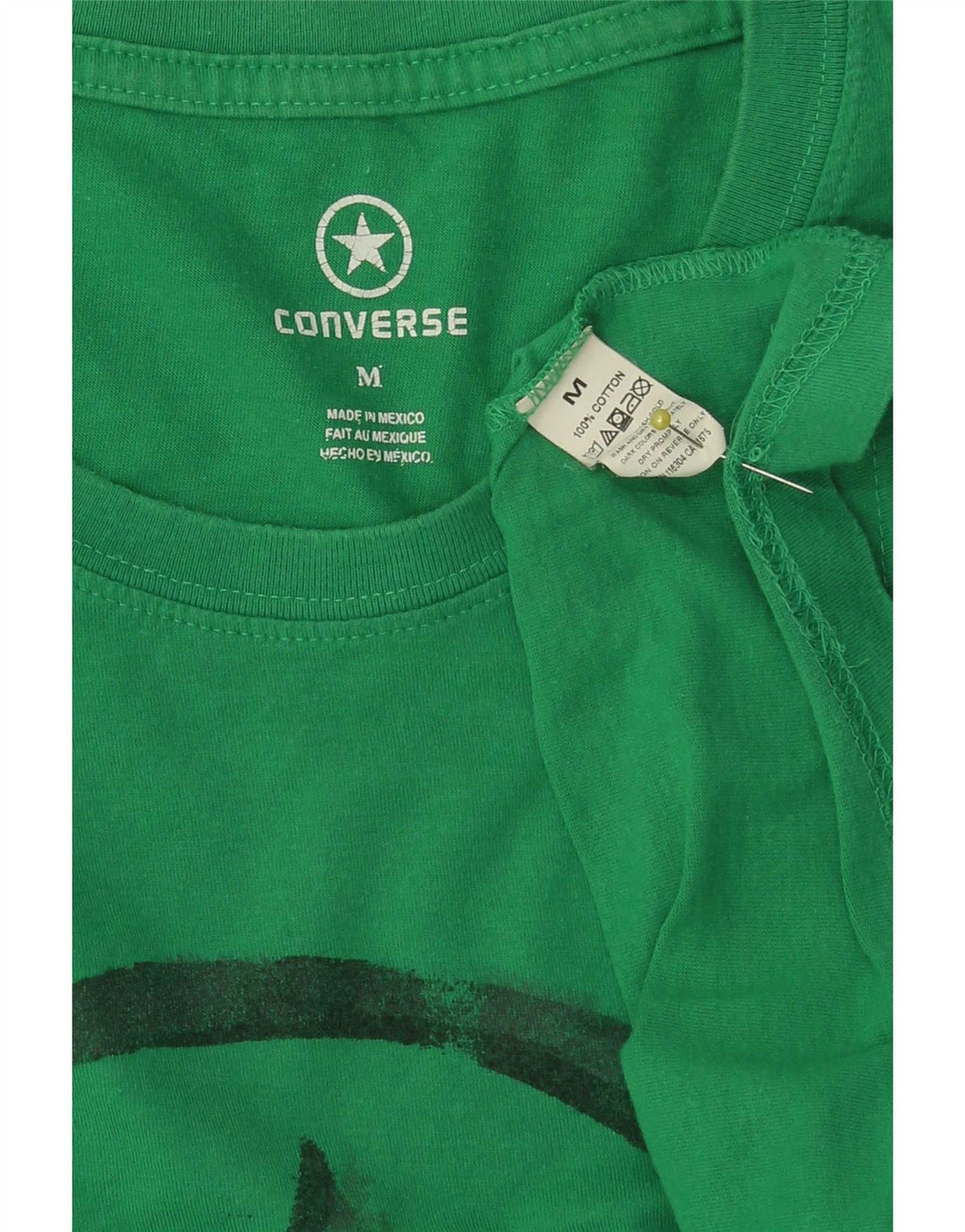 Converse T-Shirt Graphique Homme Vert Moyen Coton