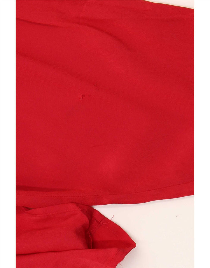 vintage Femme Loose Fit Blouse Top IT 42 Acétate Rouge Moyen