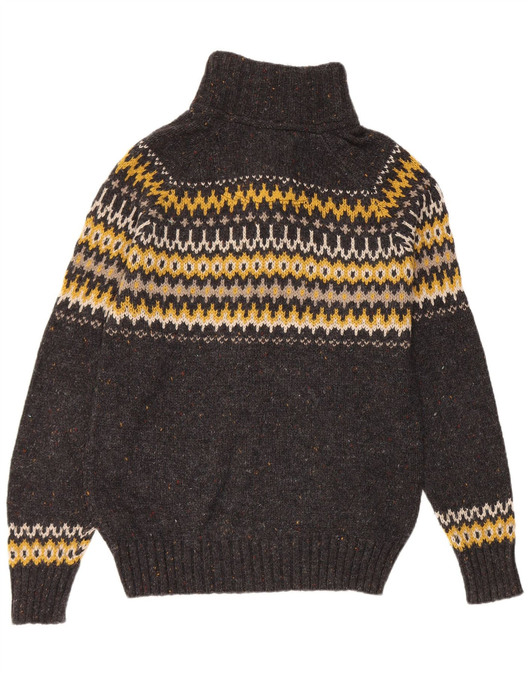 Fat Face Pull col boutonné pour homme en laine Fair Isle gris moyen