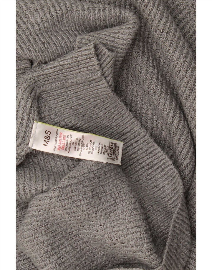 Marks & Spencer Pull ras du cou pour homme 2XL Gris Polyamide