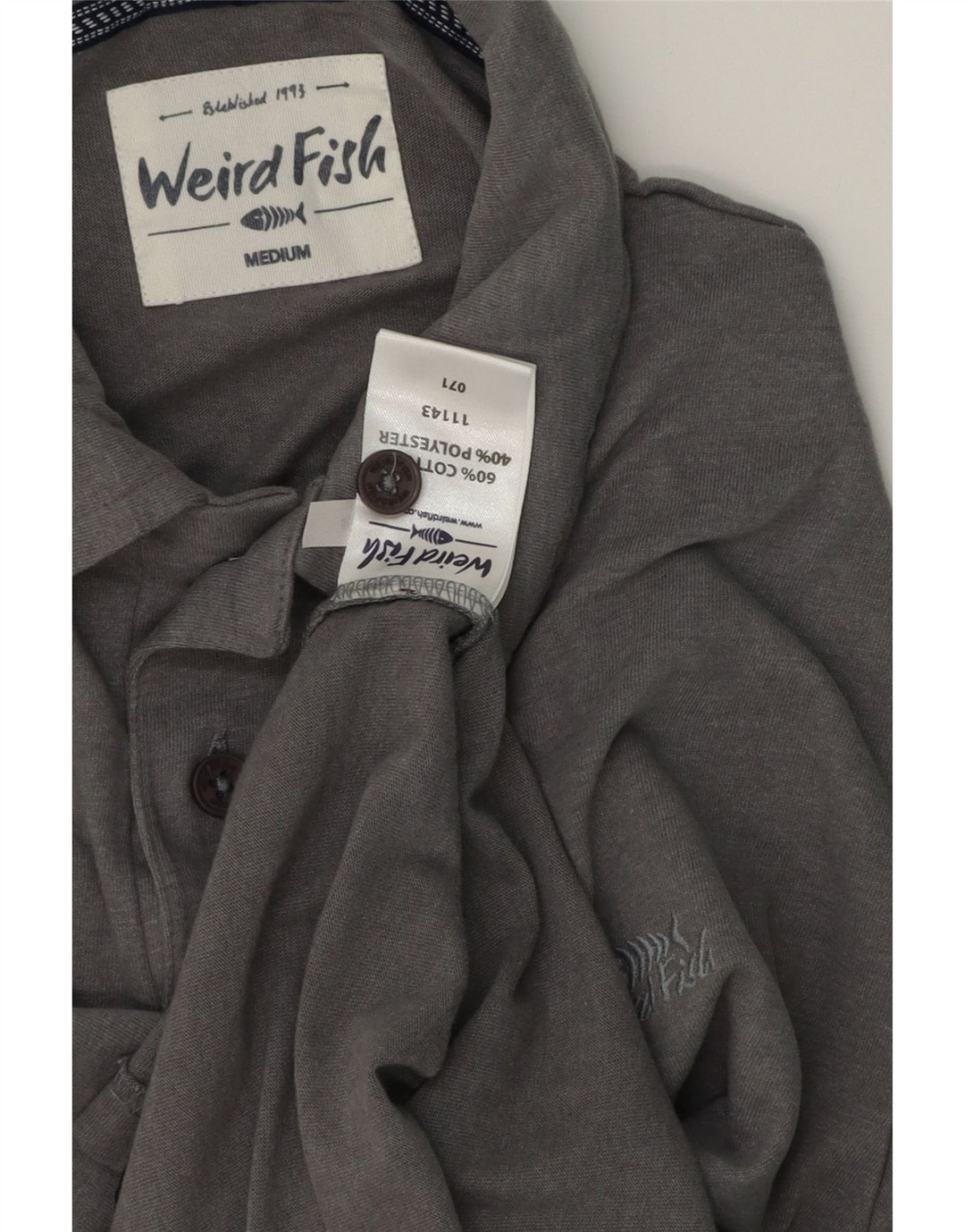 Weird Fish Polo Homme Gris Moyen Coton