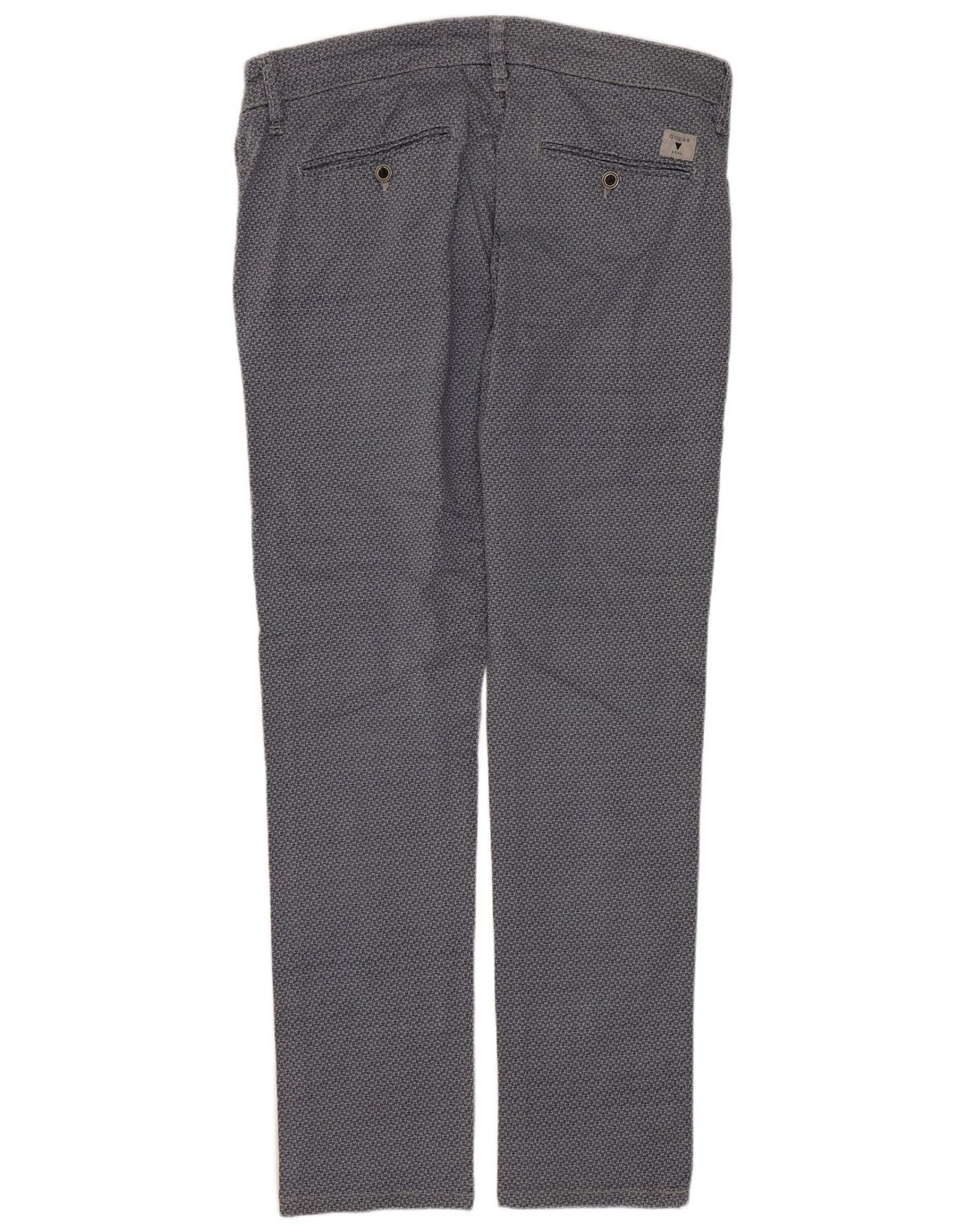 GUESS Pantalon Chino Skinny Daniel Homme W33 L29 Bleu Géométrique