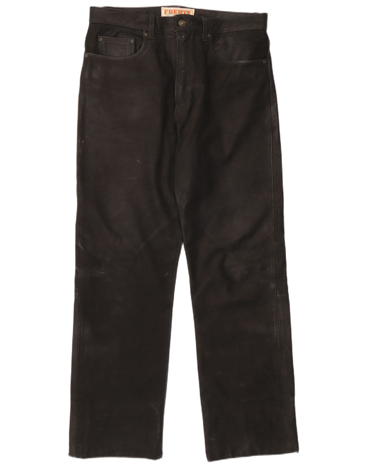 Fuente Pantalon en cuir pour homme W37 L31 Cuir noir