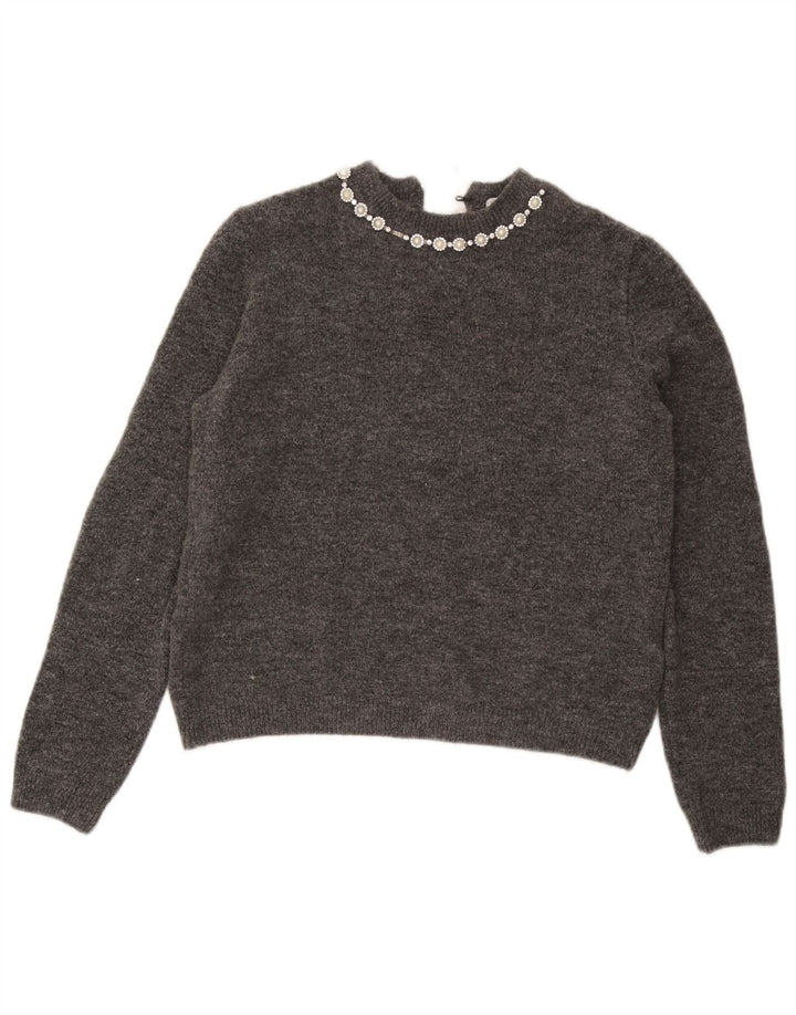 Marks & Spencer Pull col bateau pour femme UK 14 Gris moyen Acrylique