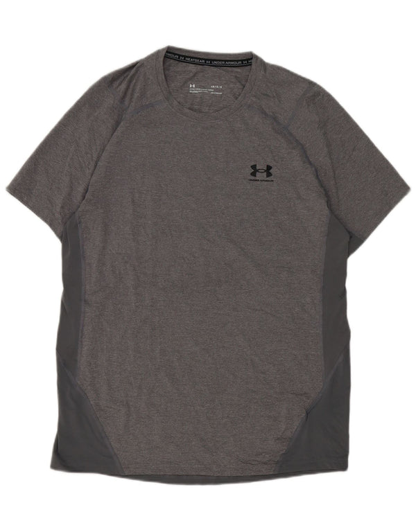Under Armour T-Shirt Heat Gear Homme Gris Large Polyester