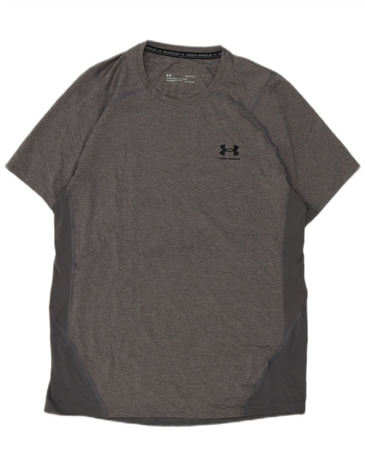 Under Armour T-Shirt Heat Gear Homme Gris Large Polyester