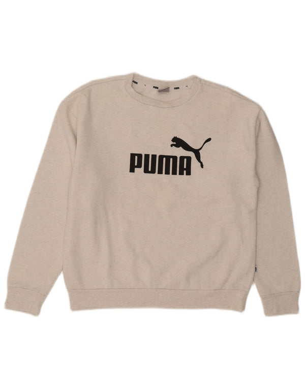Puma Sweat-shirt surdimensionné graphique pour femme UK 10 Petit coton gris