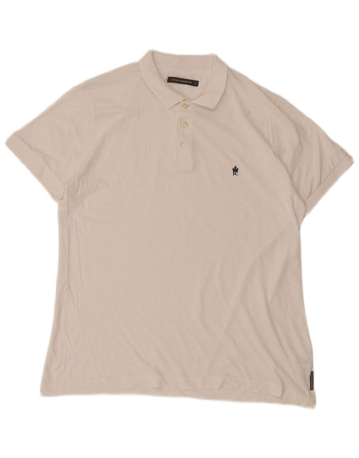 French Connection Polo Homme Large Blanc Cassé Coton