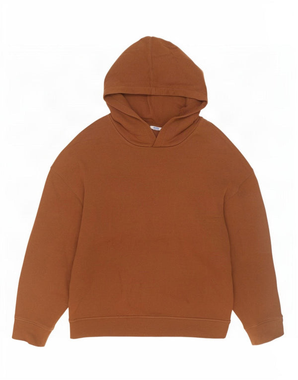 Zara Pull à capuche surdimensionné pour femme UK 10 Petit coton marron