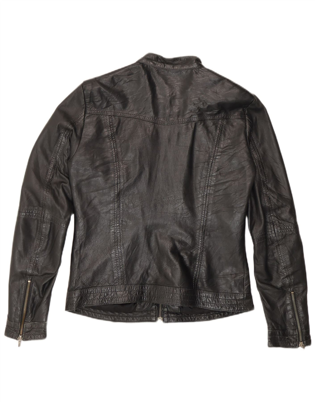 Veste Racer en cuir femme vintage EU 36 petit cuir noir