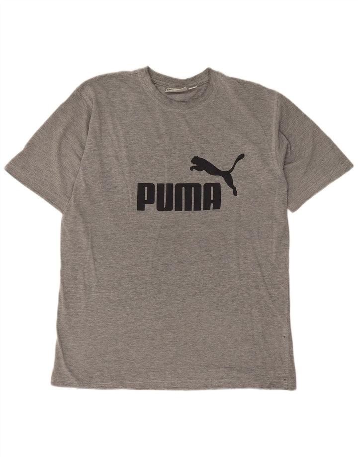 Puma T-Shirt Graphique Homme Large Gris Moucheté