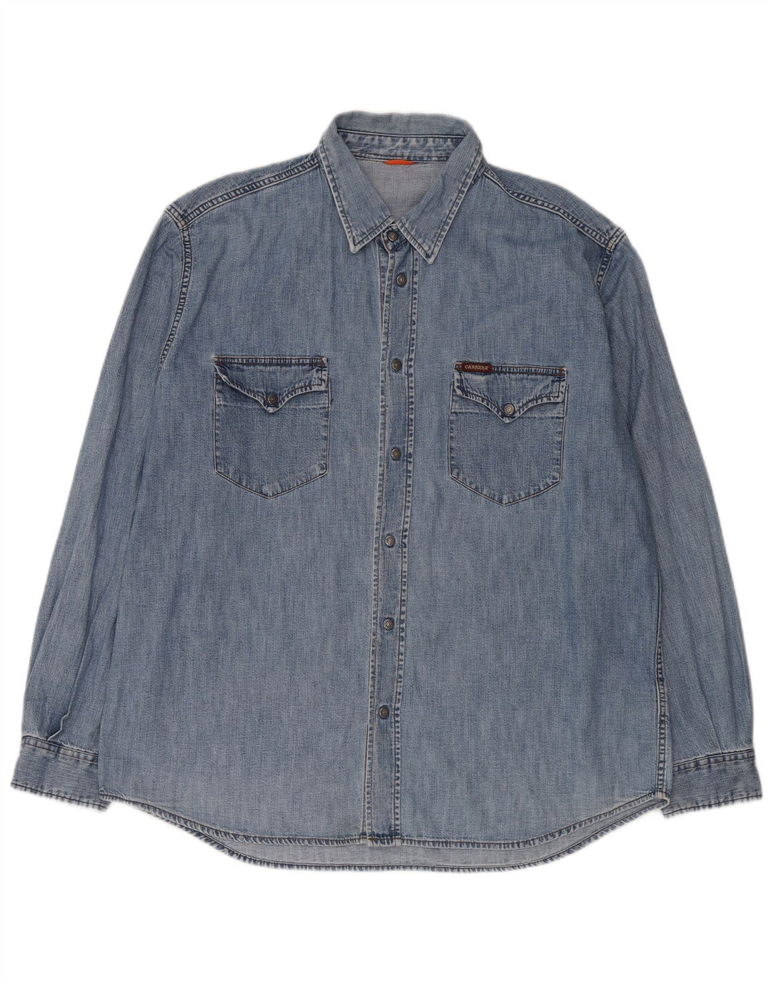 Carrera Chemise en jean western pour homme 2XL Bleu Coton Classique