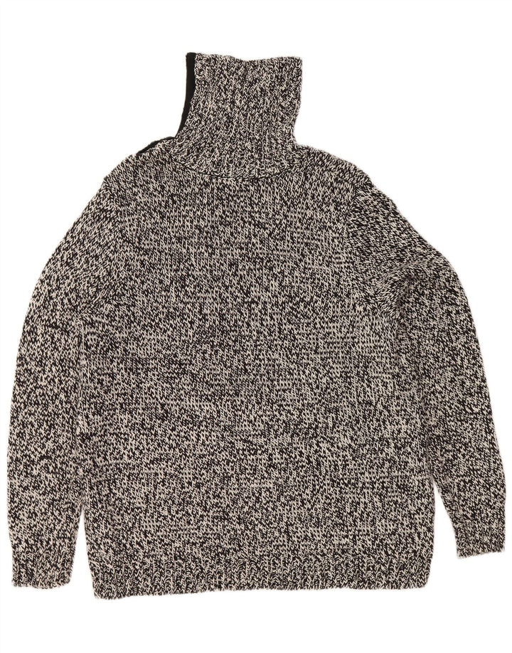 Chaps Pull col roulé pour femme UK 18 XL Coton moucheté noir