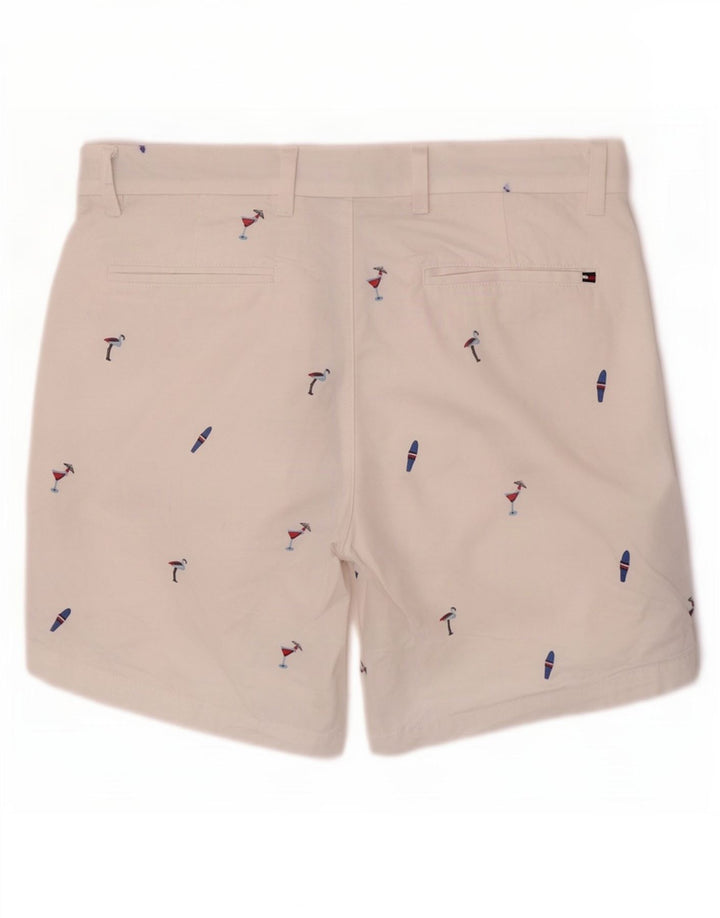 Tommy Hilfiger Short Chino Graphique W31 Homme Blanc Moyen