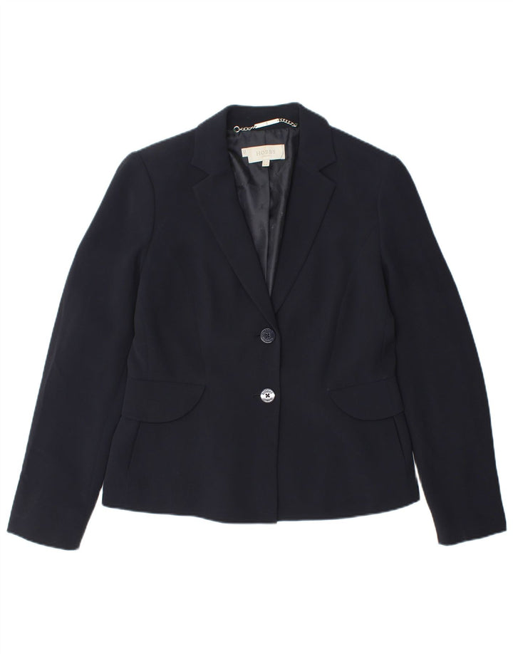 HOBBS Veste blazer à 2 boutons pour femme UK 12 Bleu marine moyen Polyester