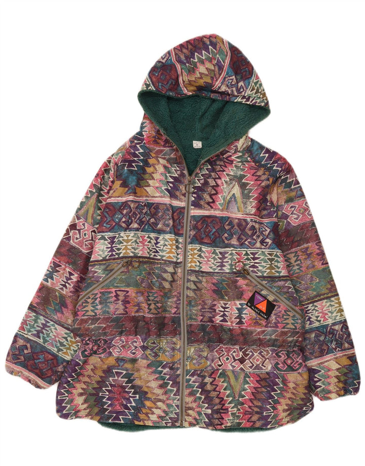 Crazy Idea Veste coupe-vent à capuche pour femme UK 14 Medium Multicolore