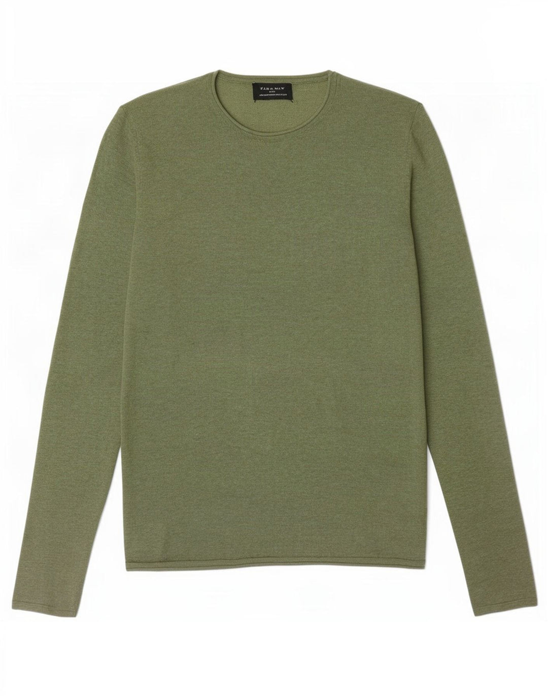 Zara Pull Col Ras Du Cou Homme Vert Moyen