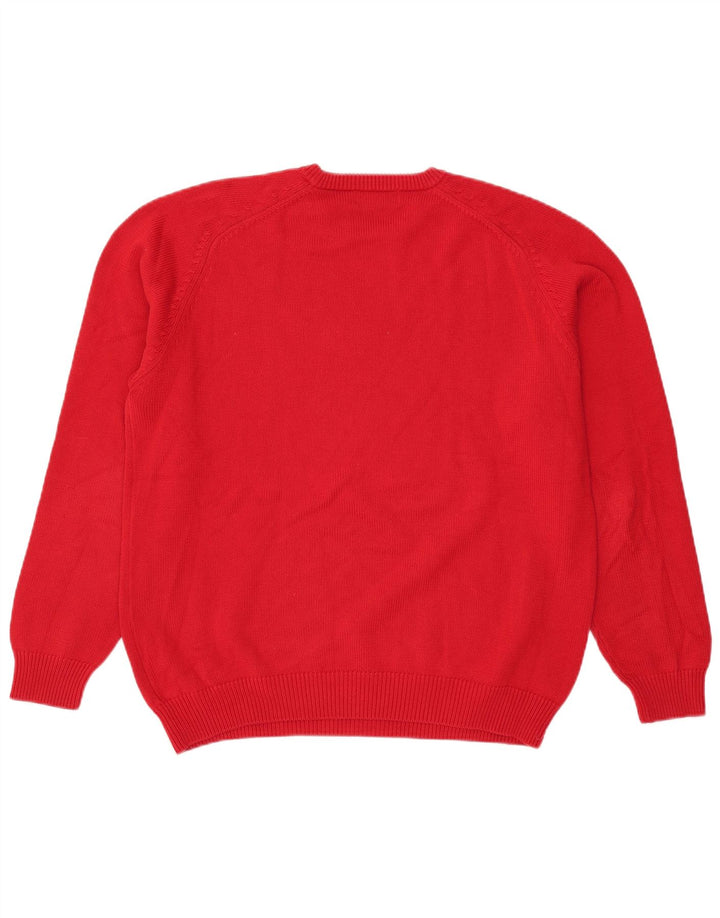 Peter Fitch Pull à col rond pour homme en coton rouge Taille L