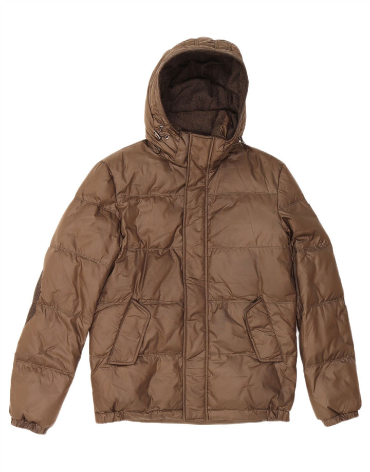Guess Veste matelassée à capuche pour hommes UK 34 XS Marron Polyester