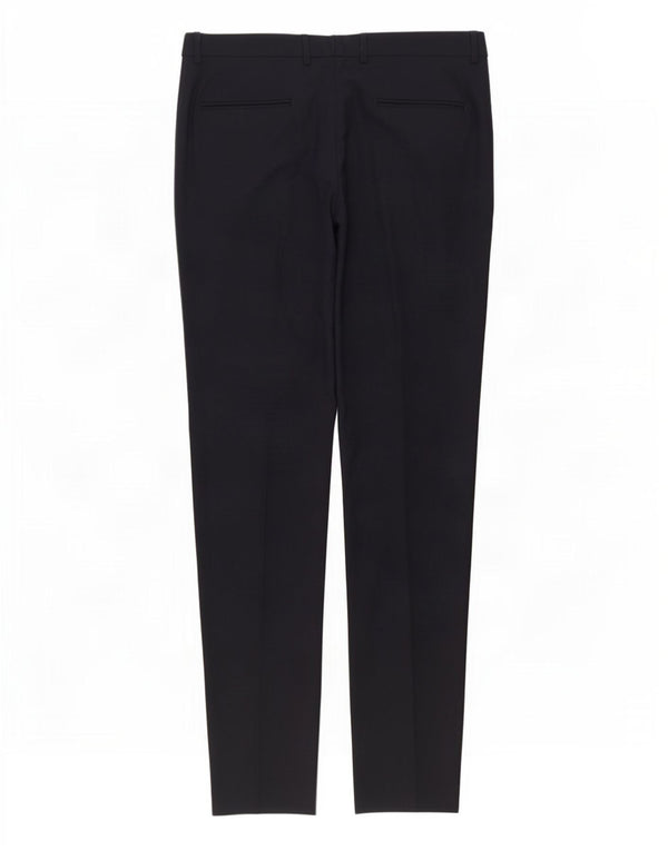 Zara Pantalon Chino Slim Fit Femme EU 44 Large W34 L32 Noir Viscose