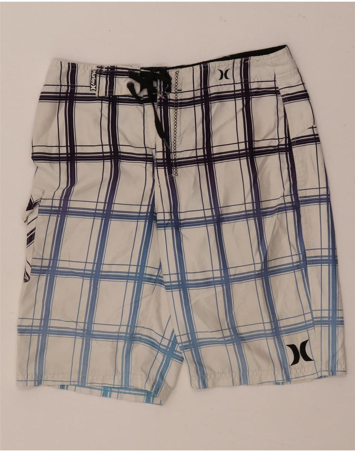 HURLEY Short de Bain Homme Carreaux Blanc Moyen