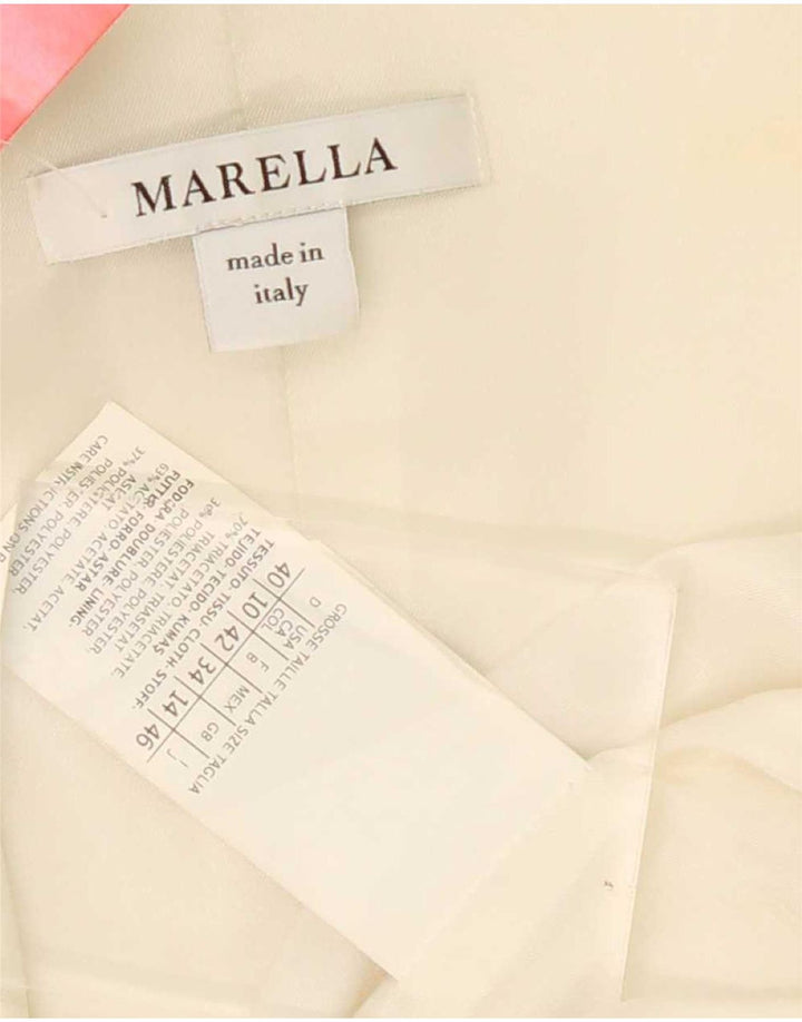 Marella Veste Blazer 1 Bouton Femme UK 14 Grand Triacétate Blanc