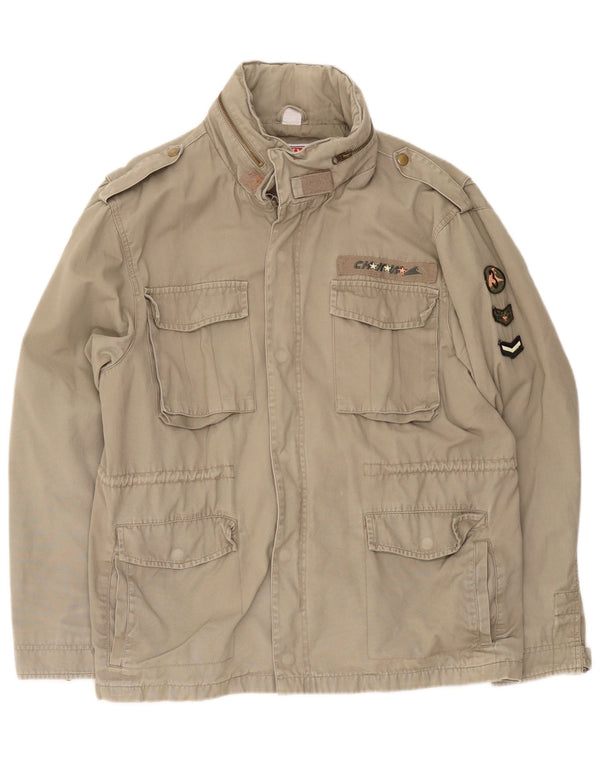 Rainbow Veste militaire à capuche pour homme UK 34 XS Kaki Coton