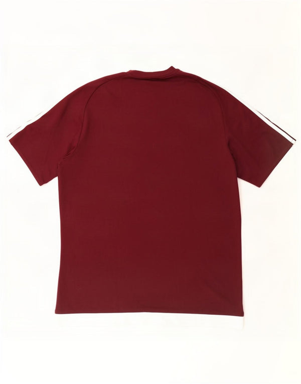 Adidas Hommes Climalite T-Shirt Haut Large Bordeaux Colorblock Polyester