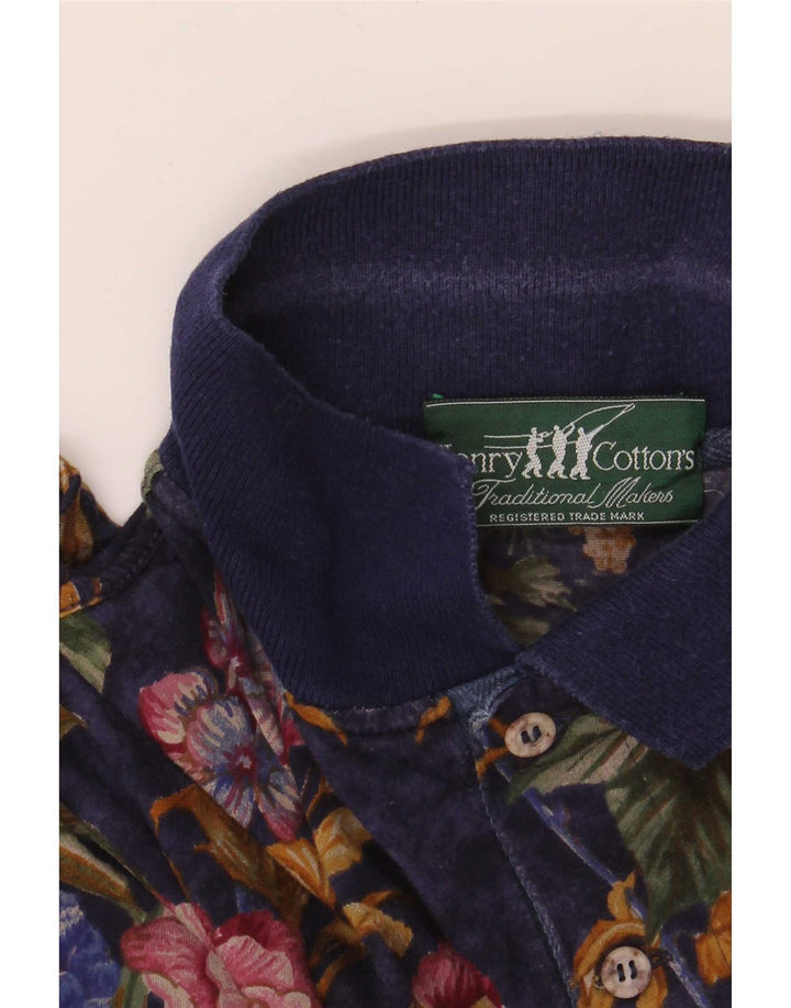 Henry Cottons Polo Homme Bleu Marine Moyen Floral