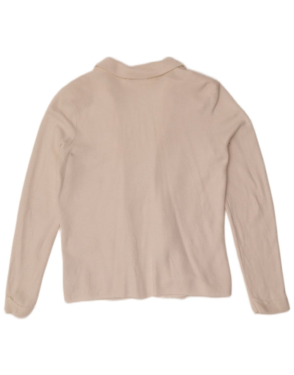 Marks & Spencer Pull Cardigan Ouvert Femme UK 14 Beige Moyen Polyamide