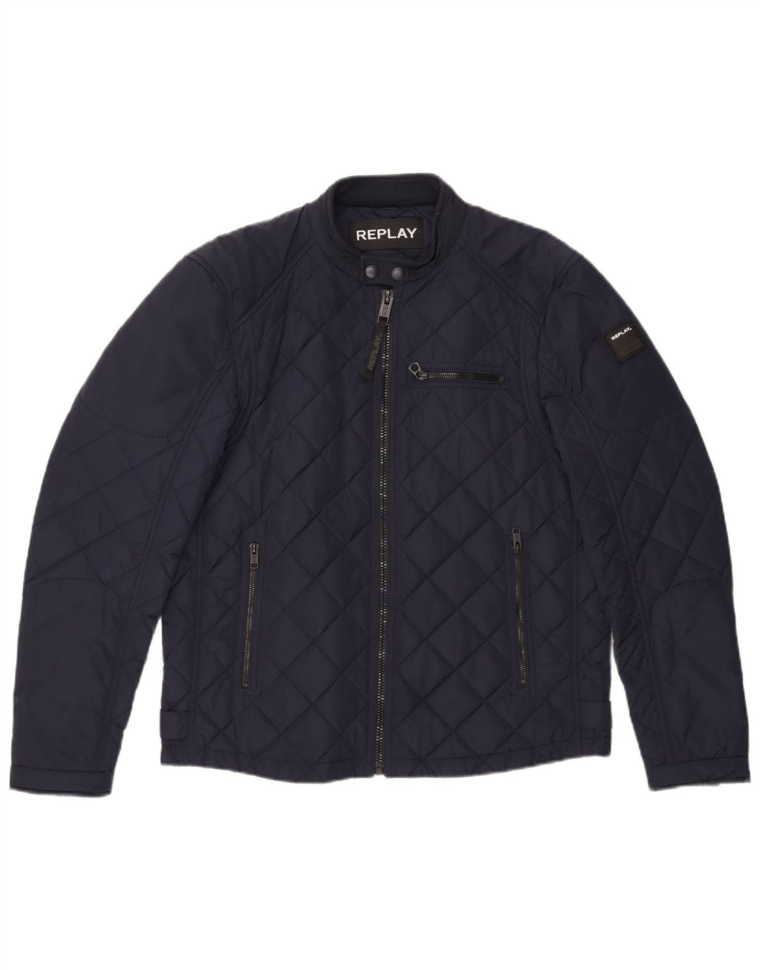 Replay Veste matelassée pour homme UK 40 Large Bleu Marine Polyester