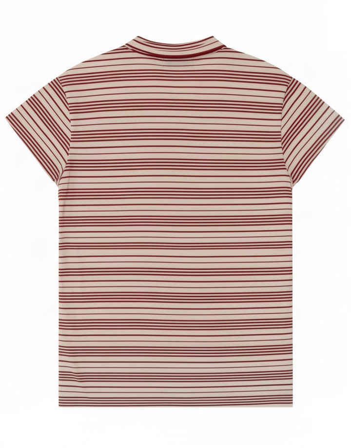 Sergio Tacchini T-Shirt Femme Top IT 44 Polyester Rayé Blanc Moyen