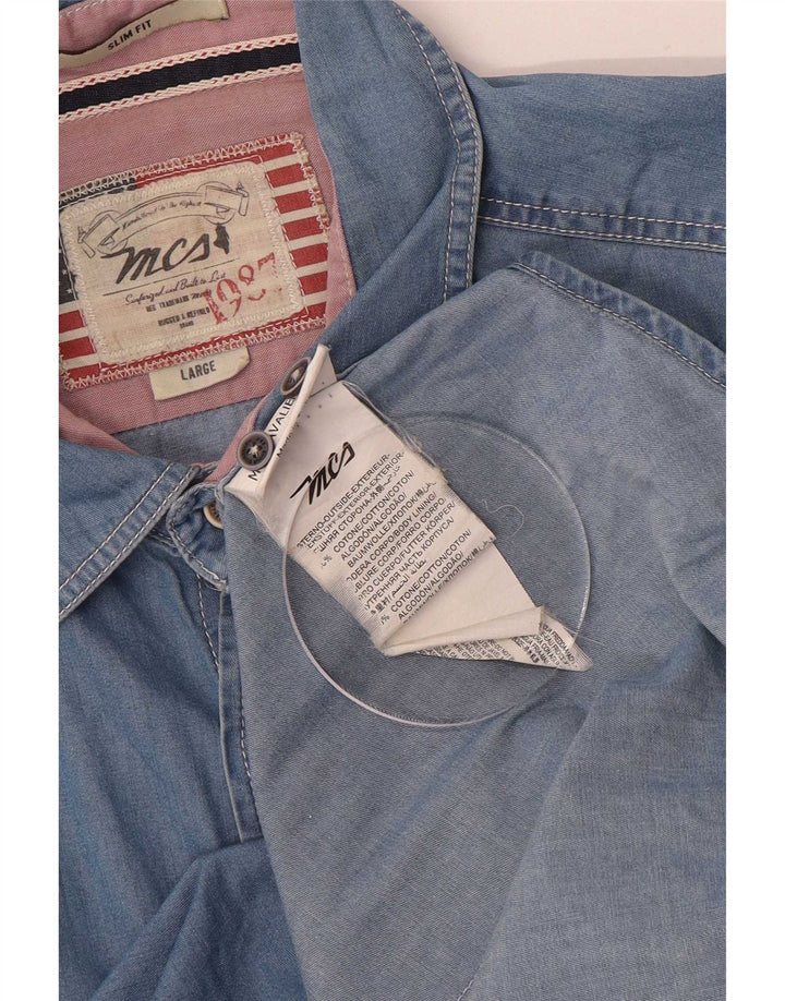Marlboro Classics Chemise en Jean Homme Grand Bleu Coton