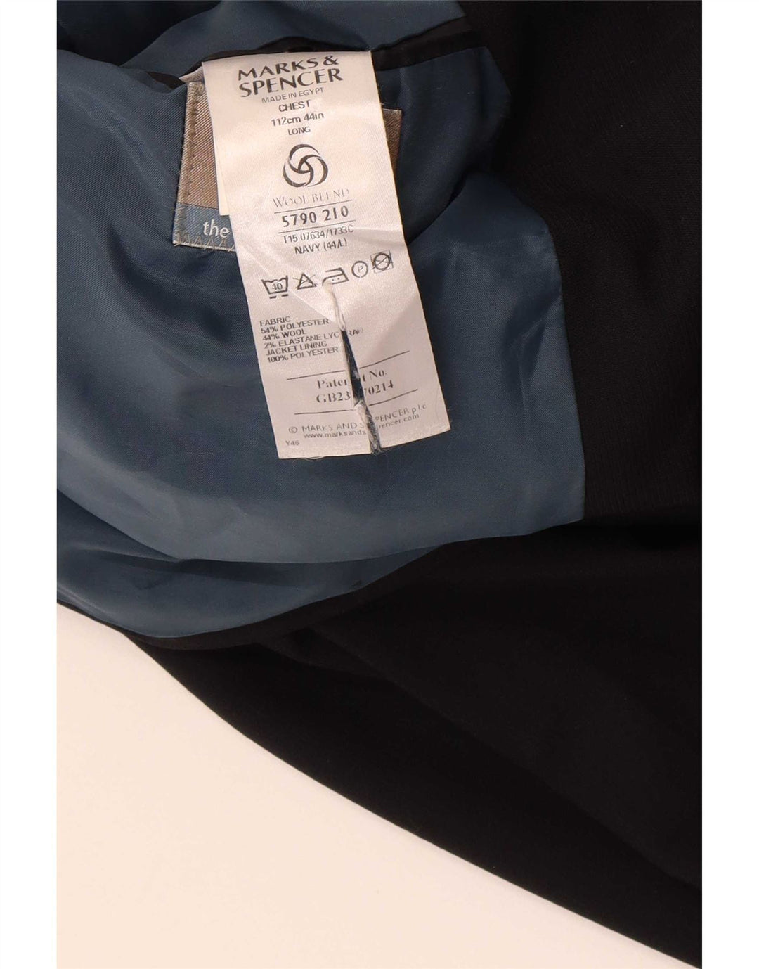 Marks & Spencer Veste blazer à 3 boutons pour homme UK 44 XL Bleu marine Polyester