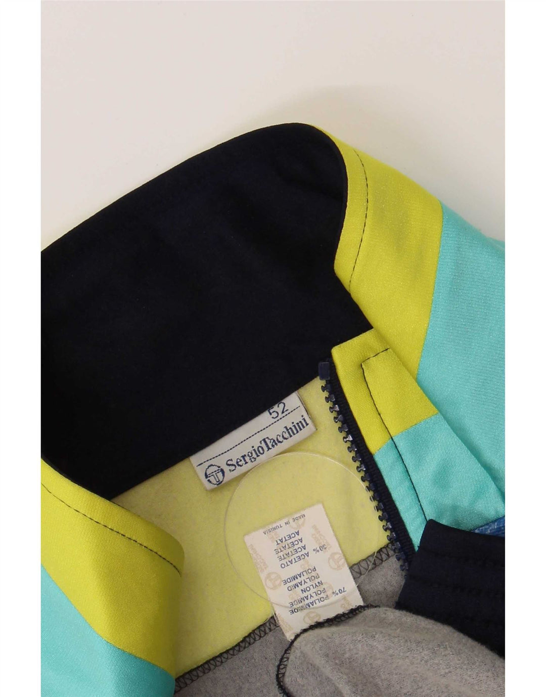 Sergio Tacchini Veste de Survêtement Homme IT 52 Large Bleu Marine Rétro