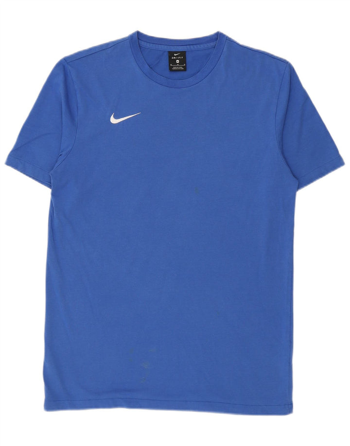 Nike Homme Dri Fit T-Shirt Haut Bleu Moyen Coton