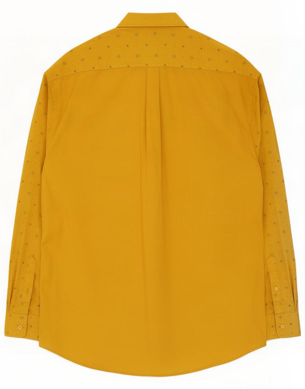 Enara Camice Chemise Homme Large Jaune Tacheté Coton