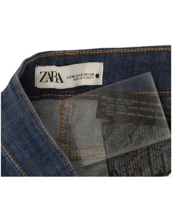 Zara Jeans Bootcut Femme EU 38 Small W28 L27 Bleu Marine Coton