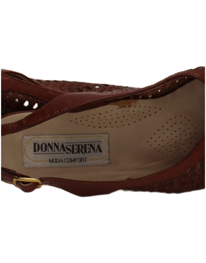 Donna Serena Sandales en cuir pour femme Taille UK 2,5 Cuir marron