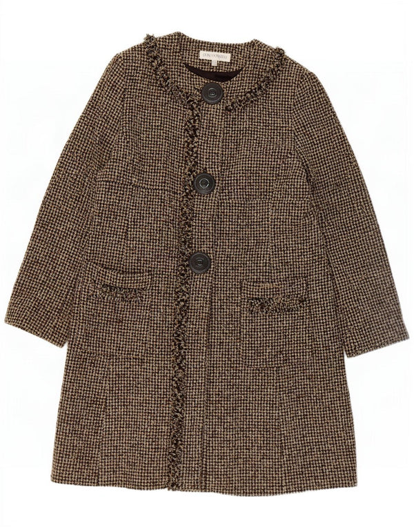 Quin And Donnelly Manteau Femme UK 18 XL Acrylique Pied-de-Poule Marron