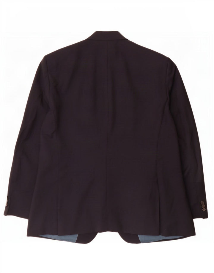 Hugo Boss Veste blazer à 2 boutons pour homme UK 42 XL en laine à fines rayures bleu marine