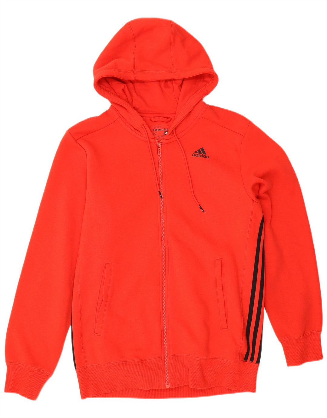 Adidas Pull à capuche zippé pour homme en coton rouge moyen