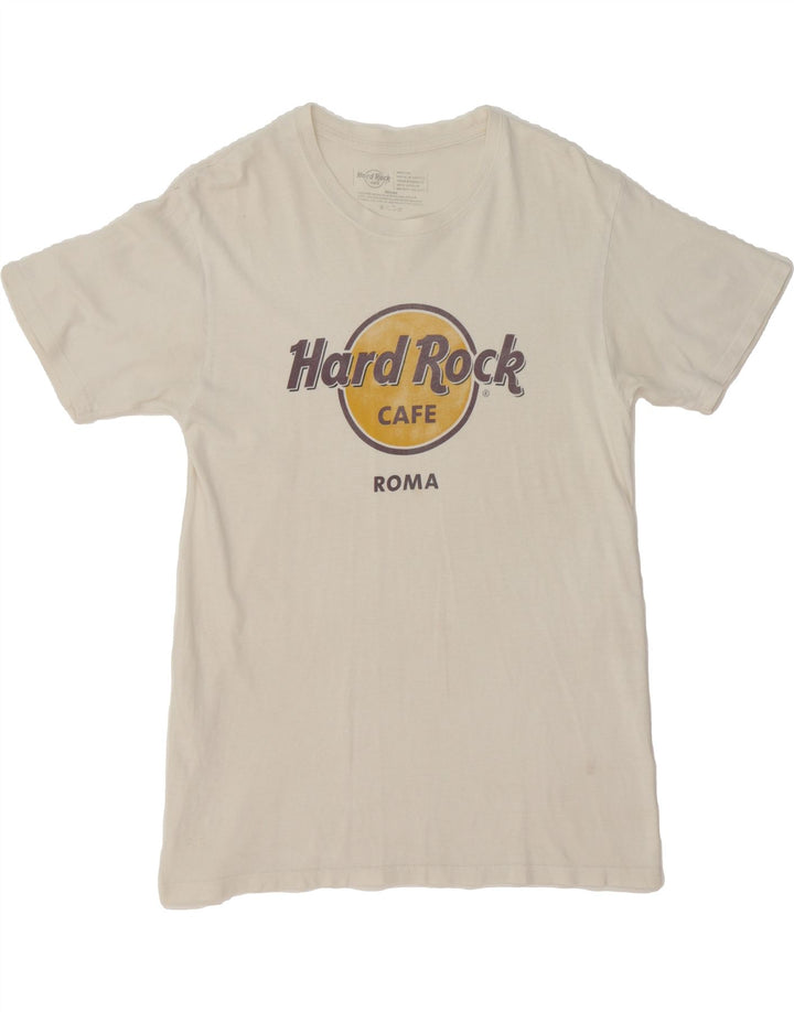 HARD ROCK CAFE Mens Roma Graphic T-Shirt Top Medium White Cotton Vintage Hard Rock Cafe and Second-Hand Hard Rock Cafe from Messina Hembry 
