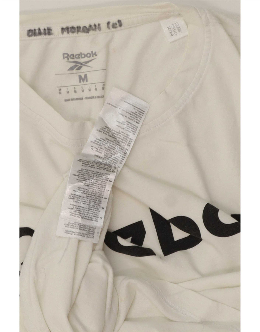 Reebok Tee-Shirt Graphic Homme Blanc Moyen Coton
