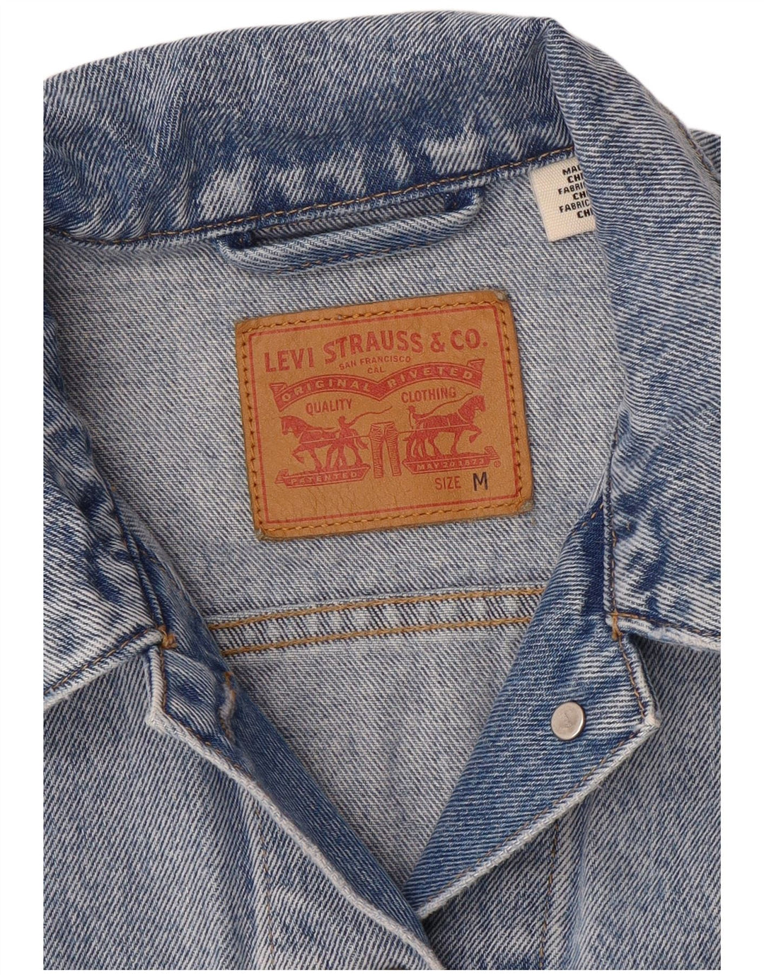 LEVI'S Veste en Jean Femme UK 14 Bleu Moyen