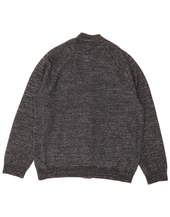 MARKS & SPENCER Pull Cardigan Homme XL Gris Moucheté Polyester